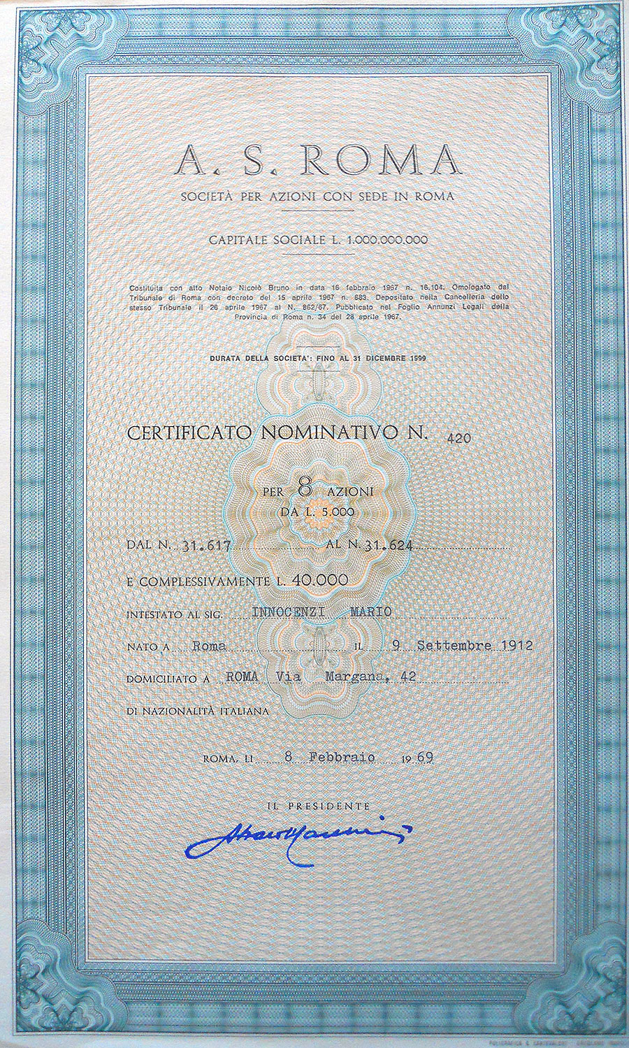 Certificati azionari